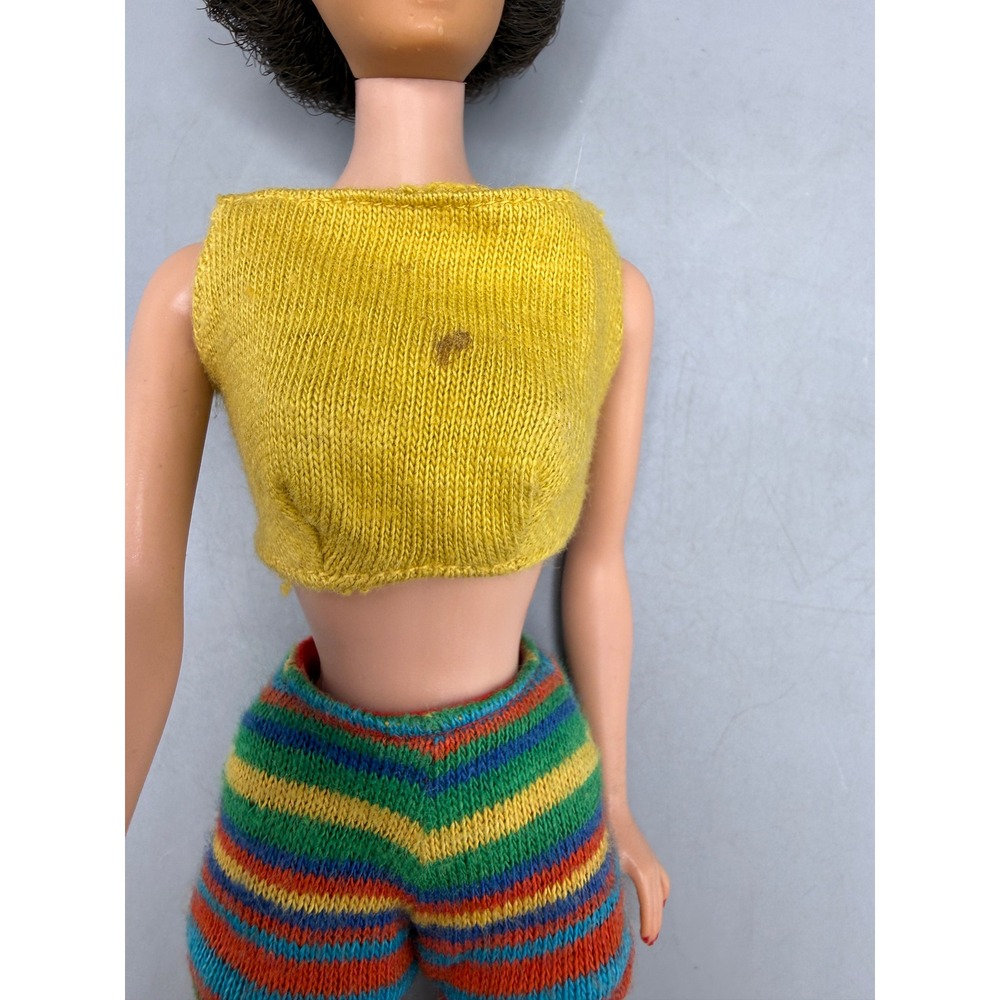 Vintage 1958 Mattel Barbie Doll Brunette Bubblecut Blue Eyes Knit Outfit Fair - Picture 14 of 16